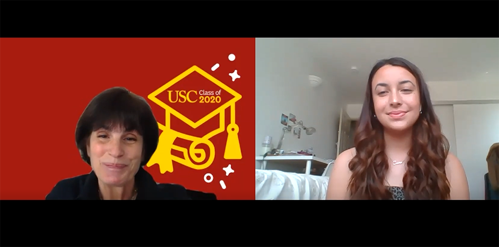BFA Programs Director and Faculty Stephanie Shroyer and BFA Student Speaker Carrie Hiramatsu at the 2020 SDA Virtual Celebration