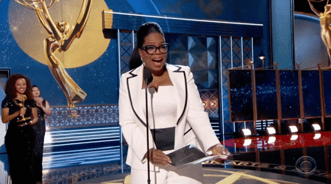 Sidne Phillips and Oprah at the 2017 Emmys