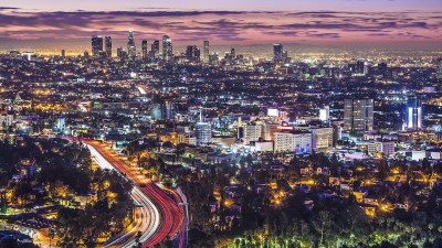 Los Angeles lit up at night