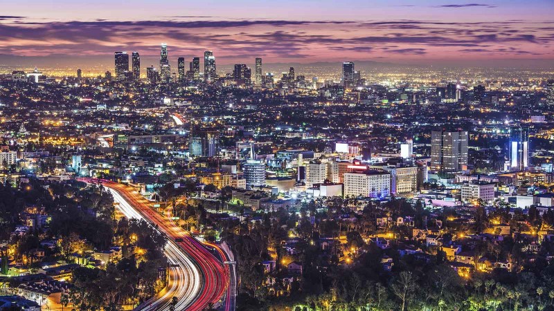 Los Angeles lit up at night