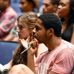 Students listen to Danny Strong speak at Spotlight@SDA