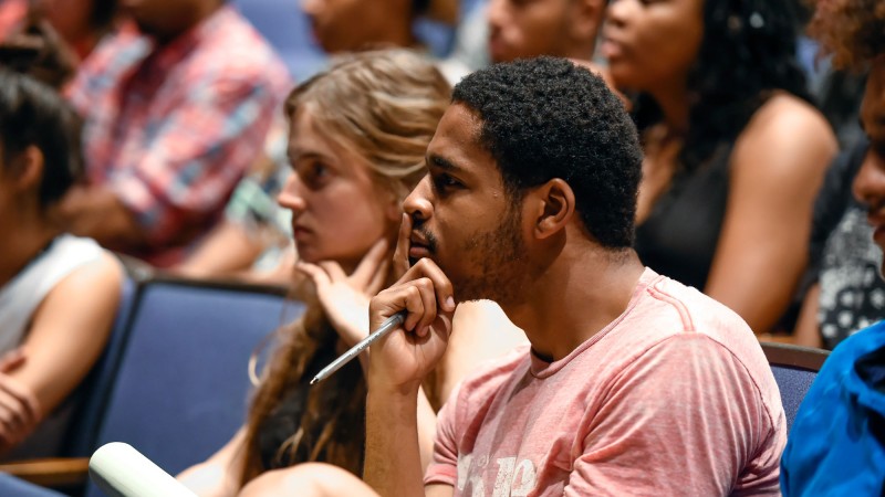 Students listen to Danny Strong speak at Spotlight@SDA