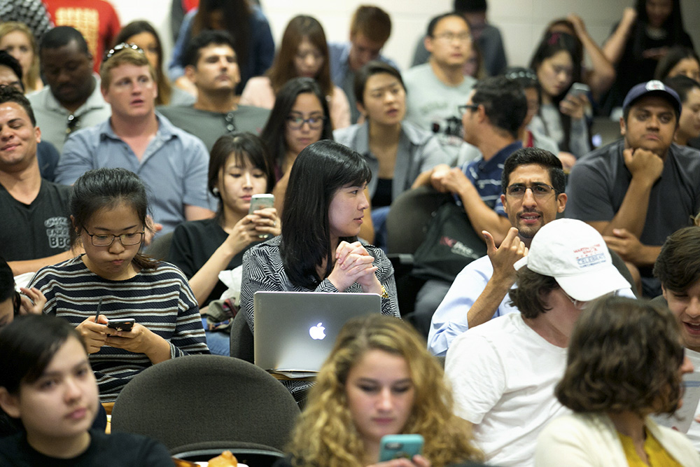 Students at the presidential debate