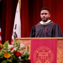 Speaker Nnamdi Asomugha at the SDA Undergraduate Commencement Ceremony