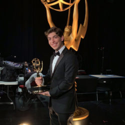 Student Evan Macedo at the Emmy Awards