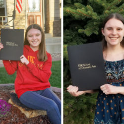 Ashley Somers, left, and Aspen Somers show off their acceptances