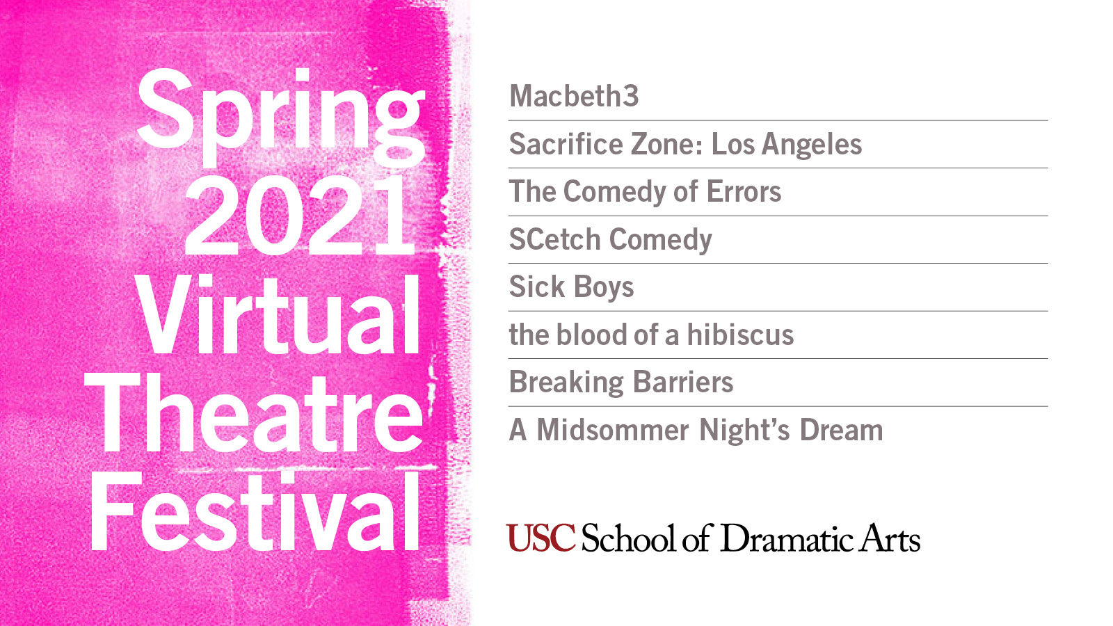 Spring 2021 Virtual Theatre Festival