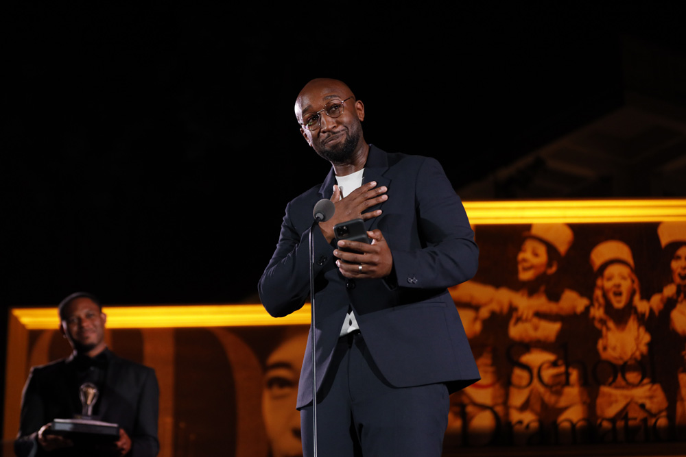 Donald Webber Jr. during his acceptance speech