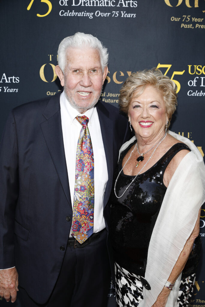 Roger Engemann and Michele Dedeaux Engemann at the USC School of Dramatic Arts 75th Anniversary in 2021. (Photo by Ryan Miller/Capture Imaging)
