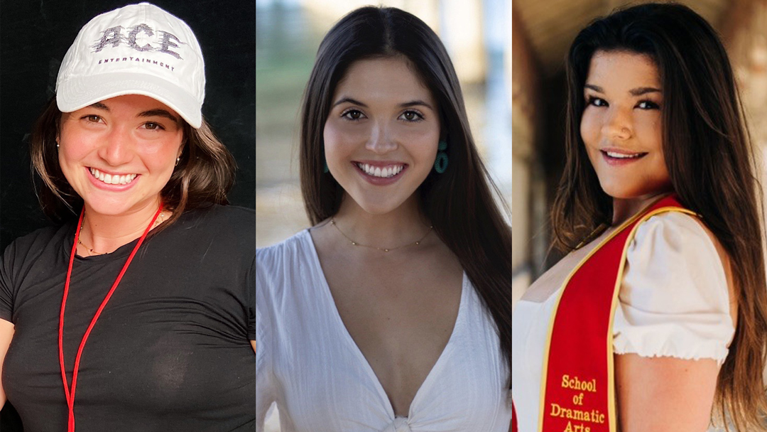 Alumnae Lauren Cole, Isabella Dake and Anastasia Zavodnick