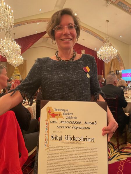 Photo of Sibyl Wickersheimer with her award