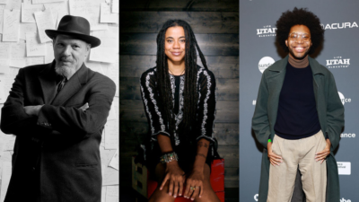 Photos of August Wilson, Suzan-Lori Parks and Jeremy O'Harris