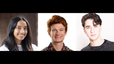 Headshots of Eman Ahmad, Tate McAluney and Roy Gantz.