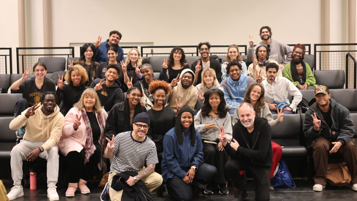 Michele Shay, Virgil Williams, Katia Washington and Todd Black pose with MFA Acting students.