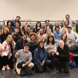 Michele Shay, Virgil Williams, Katia Washington and Todd Black pose with MFA Acting students.