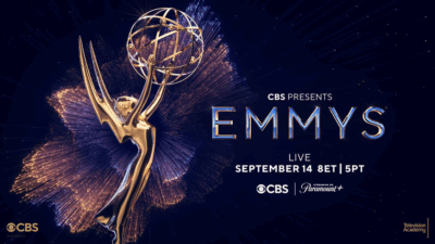 Image of Emmy Award Statue with the language: CBS Presents EMMYS Live September 14